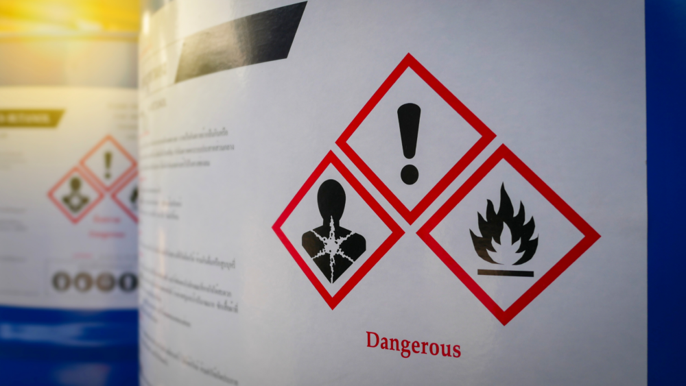 Chemical Drum label stock, white label for printing